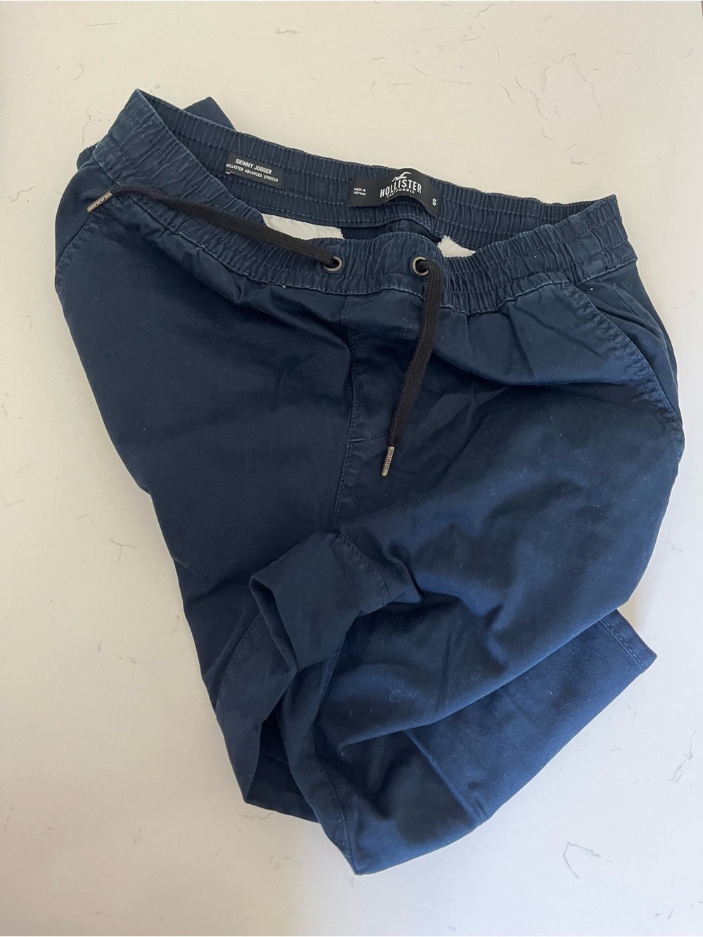 Hollister Men's Dark Navy Elastic Waist Joggers